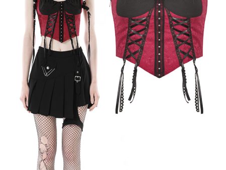 Caught Red Handed Gothic Corset Top by Dark In Love Discount