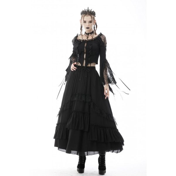 Darkest Day Frilly Chiffon Skirt by Dark In Love Online now