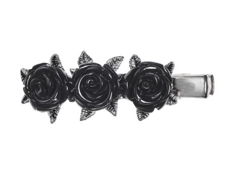 Wild Black Rose Hair Clip by Alchemy Gothic Online Sale