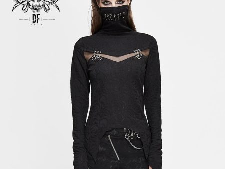 Wilted Rose High Neck Top by Devil Fashion Online Sale