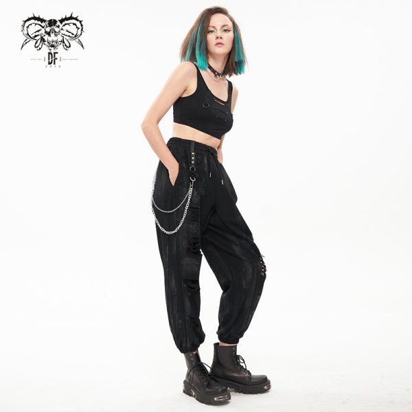 Burnt Out Pants by Devil Fashion Online Sale