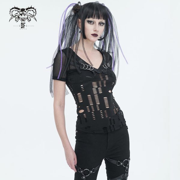 Technical Error Gothic Top by Devil Fashion Online Hot Sale