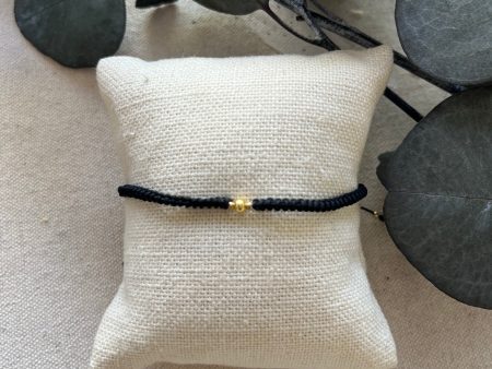 Petite Black Adjustable Rope Bracelet Cheap