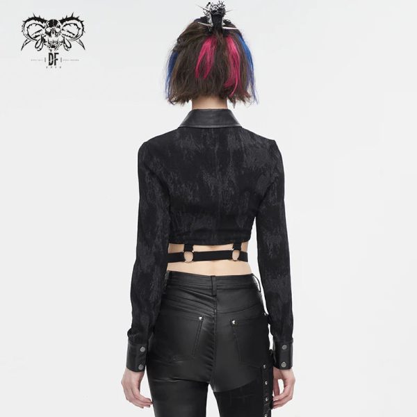 Trixie Gothic Crop Top by Devil Fashion Online now