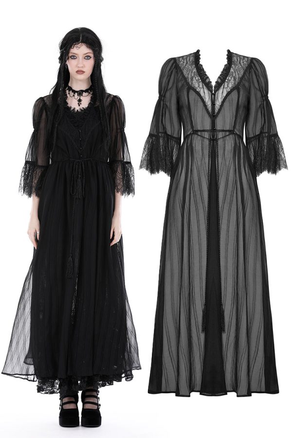 Twilight Gothic Mesh Cardigan Dress by Dark In Love on Sale