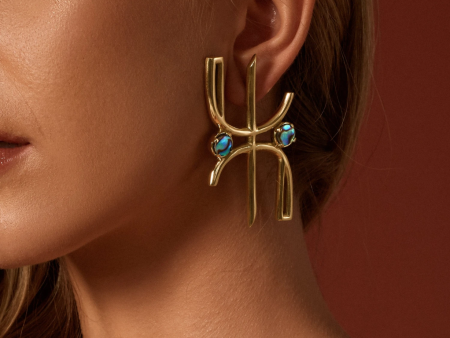 Amena Brass & Abalone Shell Earring Online Sale