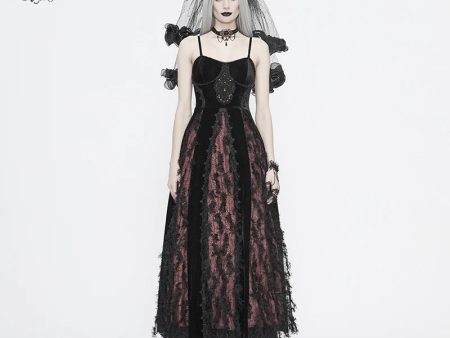 Back From The Dead Black & Red Gothic Dress by Eva Lady on Sale