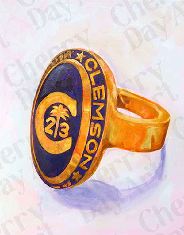 2023 Clemson Ring Print by Cherry Day Art Online now