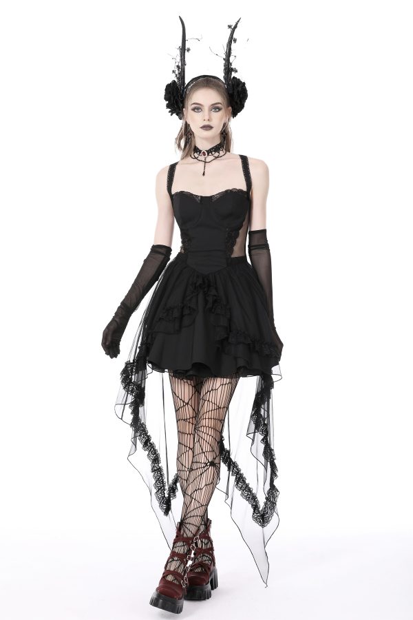 Dancing Sparrow Black Mesh Dress by Dark In Love Discount