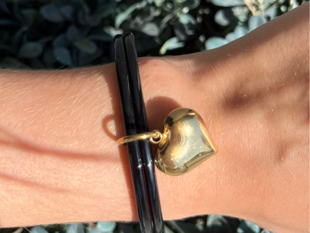 Black Horn Heart Bracelet Online now