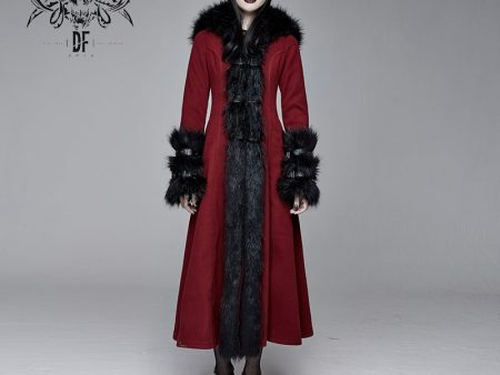 Bleeding Hearts Faux Fur Coat by Devil Fashion Discount