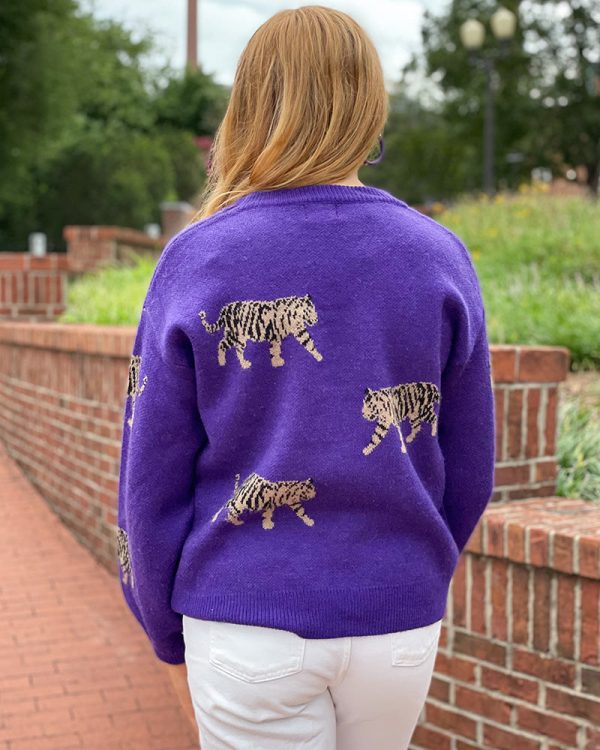 Tiger Walk Sweater -  Purple Online Hot Sale