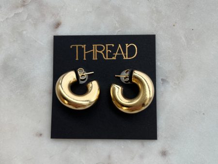 Texted Small Gold Hoops Supply