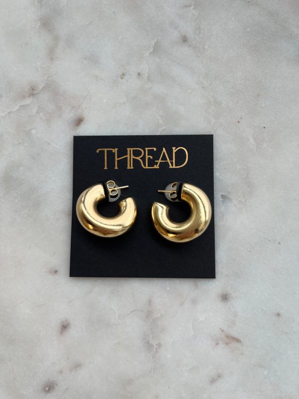 Texted Small Gold Hoops Supply