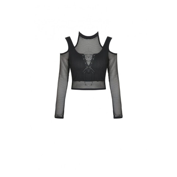 Under My Spell Fishnet Crop Top by Dark In Love Hot on Sale