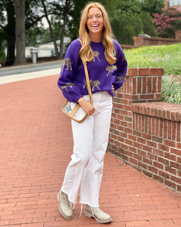 Tiger Walk Sweater -  Purple Online Hot Sale