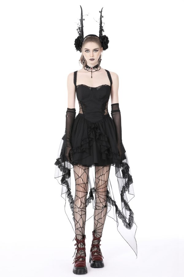 Dancing Sparrow Black Mesh Dress by Dark In Love Discount