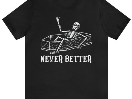 Never Better Skeleton In Coffin Top by The Dark Side of Fashion Online Hot Sale