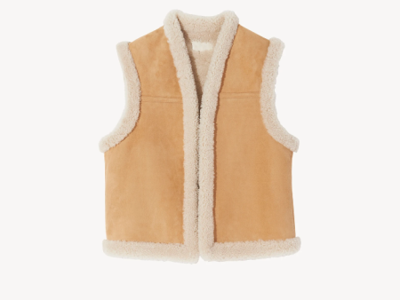 Jesse Shearling Vest, Beige For Cheap