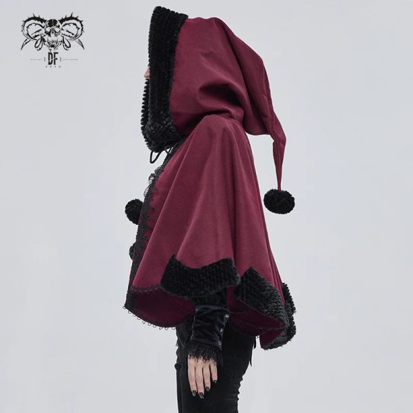 Thorns Of A Rose Gothic Black Faux Fur Shawl Cape by Devil Fashion Supply