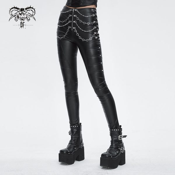 Broken Love PU Leather Pants by Devil Fashion Online Hot Sale