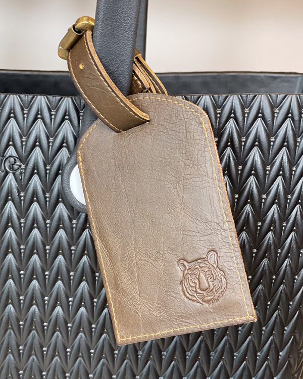 Tiger Leather Embossed Luggage Tag For Discount