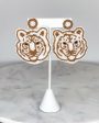 Tiger Face Beaded Earrings For Discount