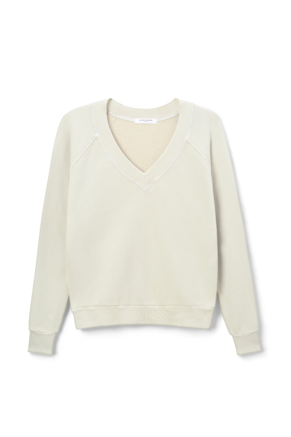 Relaxed French Terry V Neck Sweatshirt For Discount