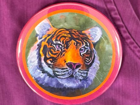 Bold Tiger Magnet Button on Sale