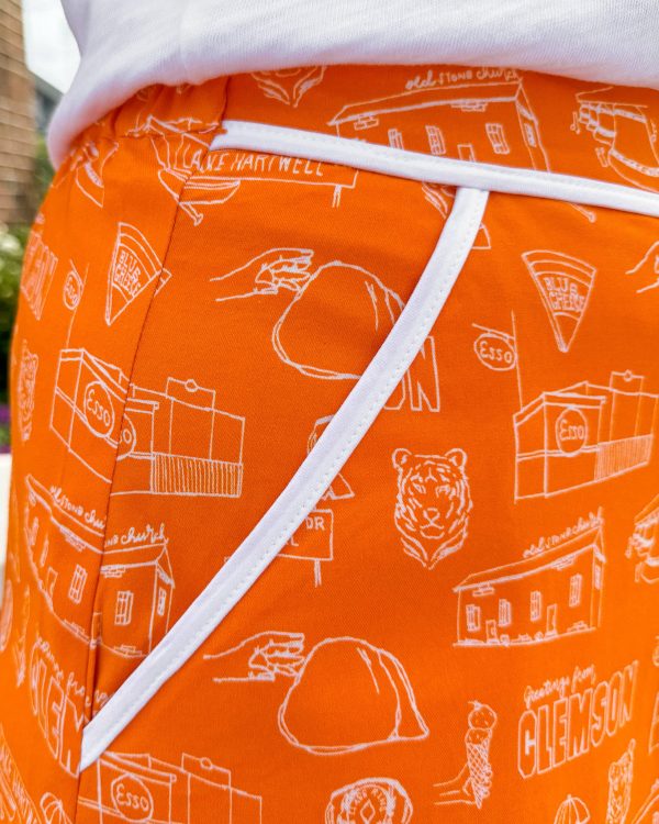 Tigertown Toile Teri Skirt - Orange Hot on Sale