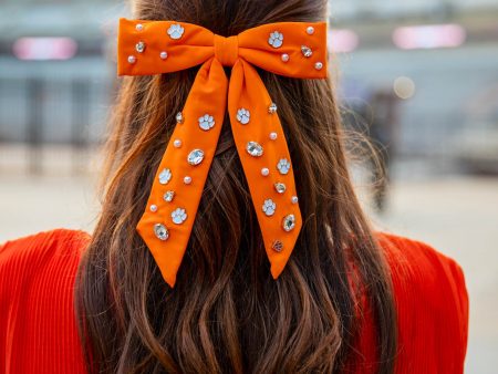 Brianna Cannon Clemson Bow Barrette - Orange Hot on Sale