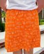 Tigertown Toile Teri Skirt - Orange Hot on Sale