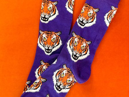 Men s Fierce Tiger Socks - Purple Supply