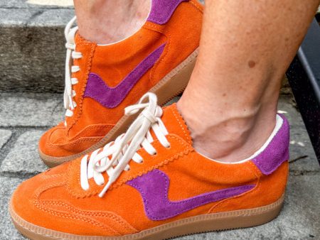 Dolce Vita Notice Multi Suede Tennis Shoes - Orange Fashion