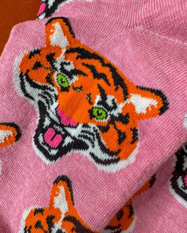 Women s Tiger Crew Socks - Pink For Discount