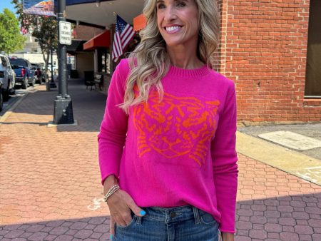 True to the Tigers Sweater - Hot Pink Online Sale