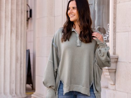 We The Free Camden Henley Sweatshirt | Laurel Oak For Discount