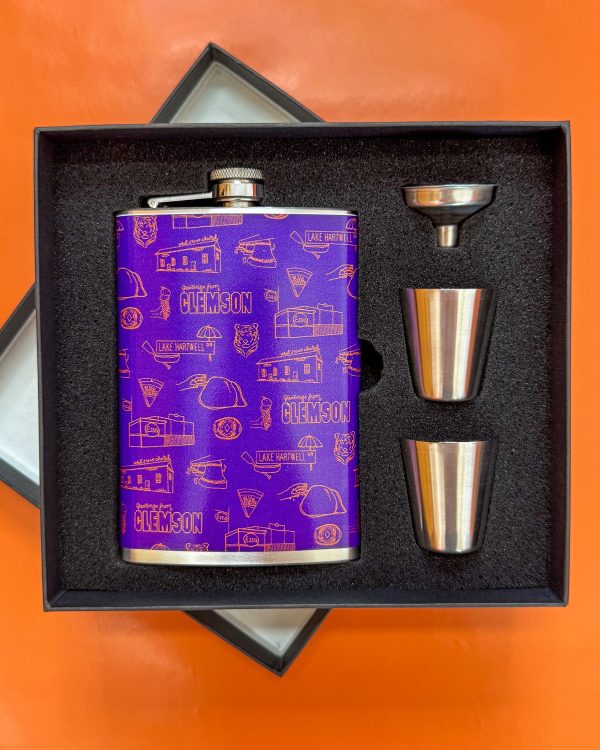 Tigertown Toile Flask Set - Purple Online Sale